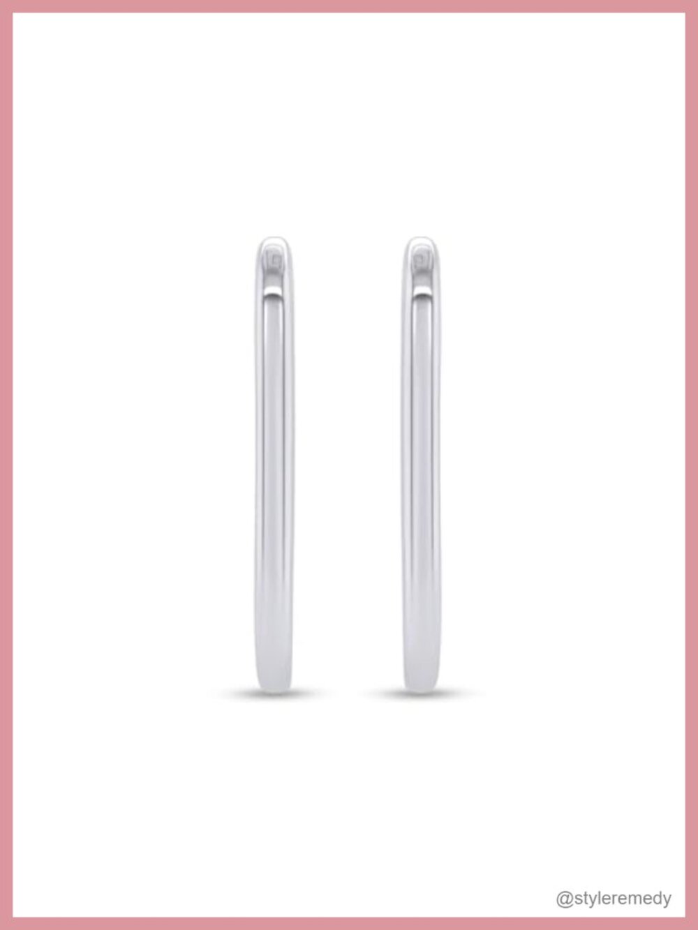 Chunky U Shape Hoop Earrings 14k White Gold Plated Sterling Silver